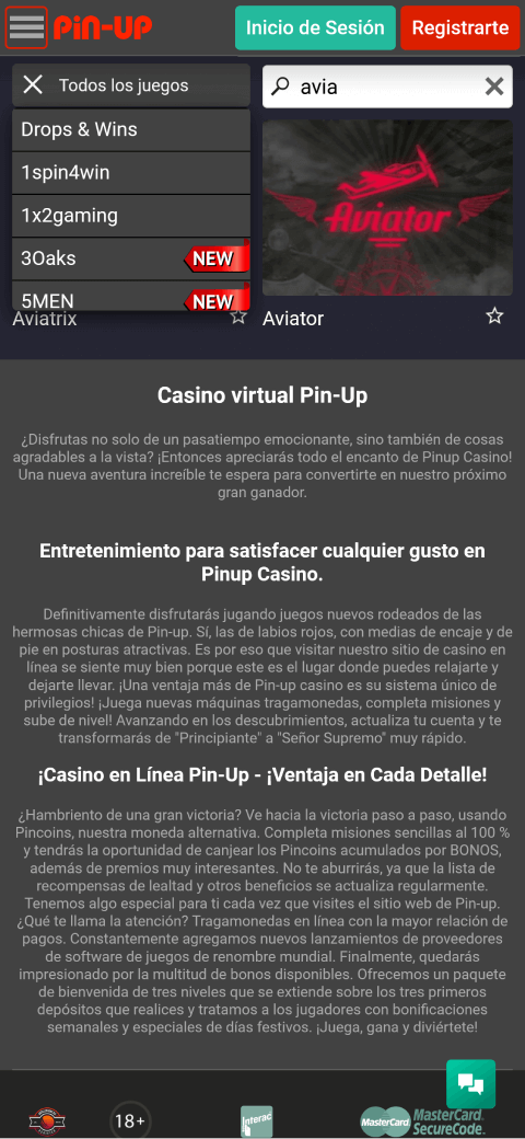 Pin Up casino app